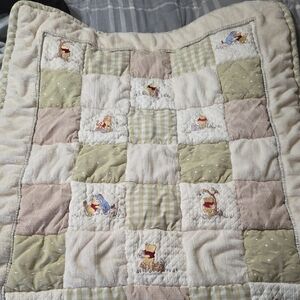 Disney Quilted Baby Throw in Cream, Sage & Tan